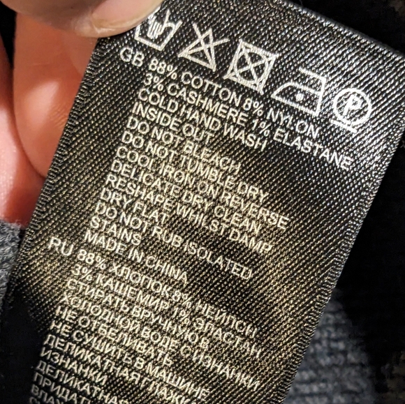 Reiss Chloe Black Gray Turtleneck Cashmere Blend Roll Neck Sweater Nigh Size M-L - Picture 6 of 8